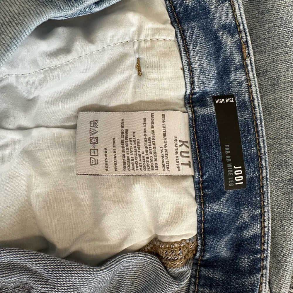 Kut from the Kloth Jodi Fab Ab Wide Leg Carpenter Jean Size 10